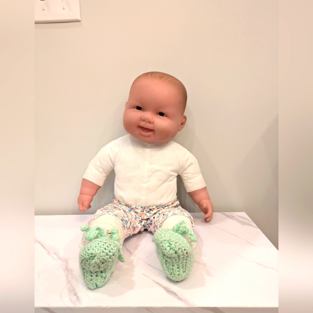 Adorable Baby Doll with Mint Green Booties